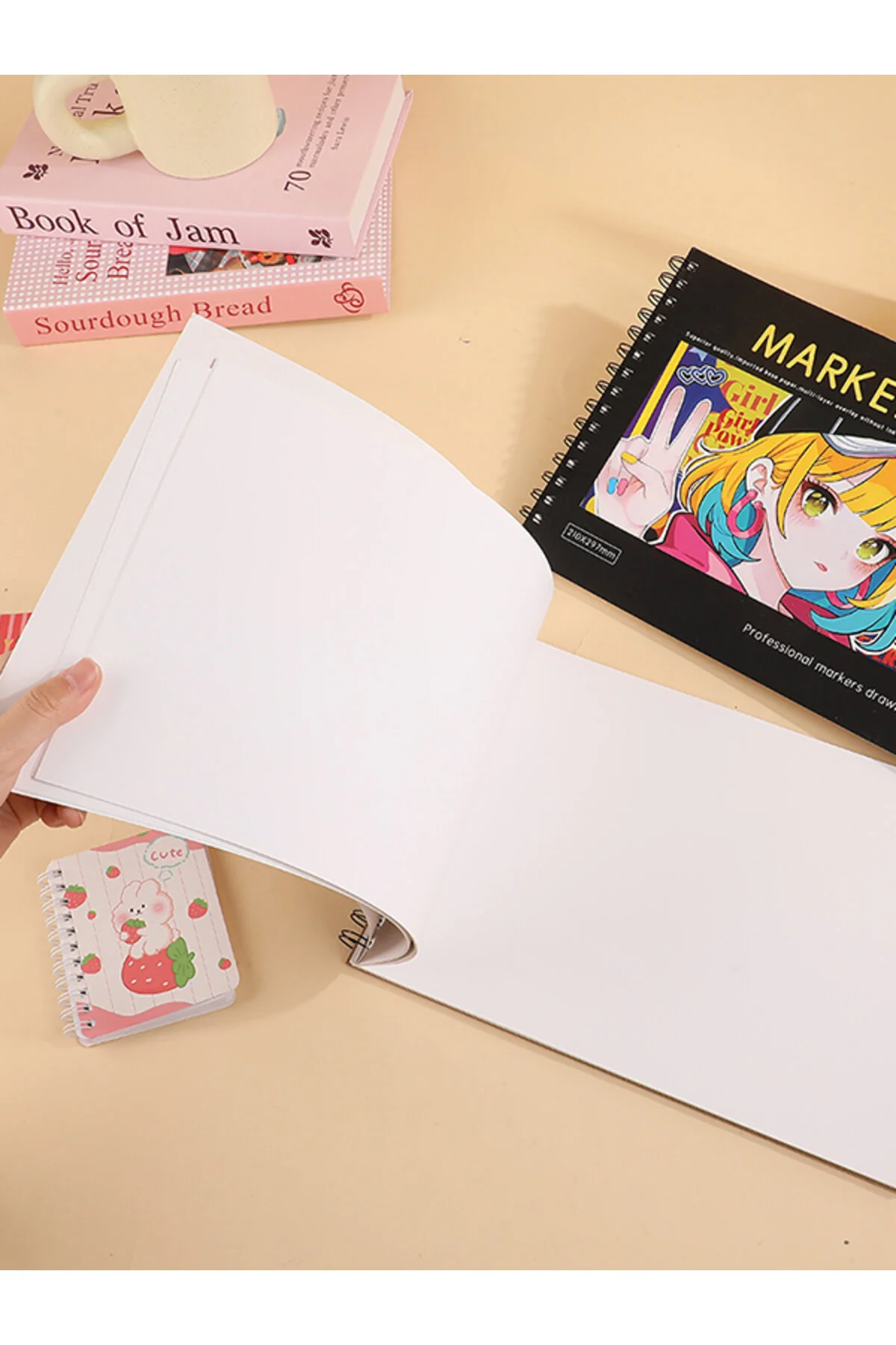 A4 50 Sayfalık 120g Marker Kalem Defteri Çok Renkli