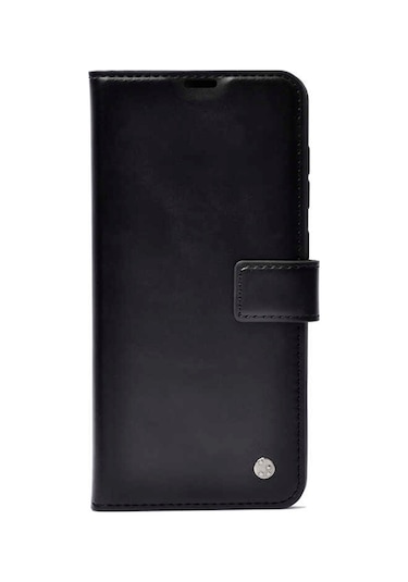 Xiaomi Redmi Note 8 Kılıf Zore Kar Deluxe Kapaklı Kılıf-Siyah