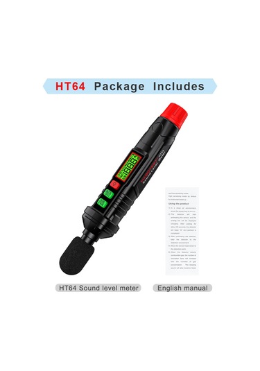 Springsun Habotest Ht64 Mini Ses Seviyesi Ölçer Desibel Ölçer Gürültü Dedektörü A-ağırlıklı Siyah Pil Yok