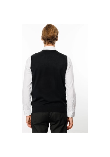 Desen Triko Erkek Süveter 21600 Siyah Siyah