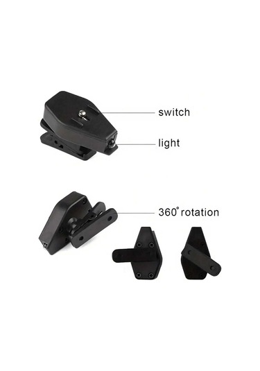 Yifomall 2 Adet Mini Led Güneş Gözlüğü Klips Lambası - Siyah Abs Malzeme, Okuma, Kamp, Bakım Için Taşınabilir Aydınlatma Siyah