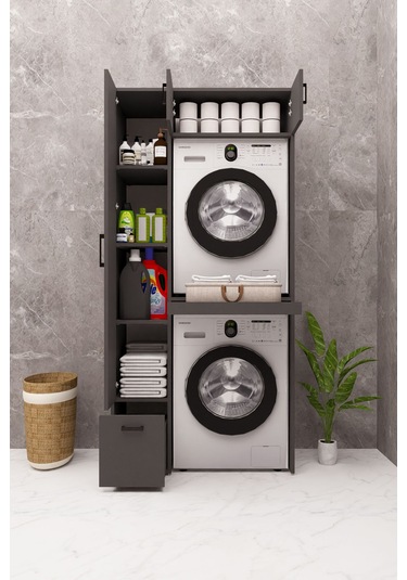 Mdf Çamarış Makinesi Ve Kurutma Makinesi Dolabı Çekmeceli Antrasit