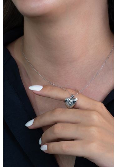 Kalbimdeki Sır Isim Yazılı Kalp Gümüş Kolye Isimli Wsn150