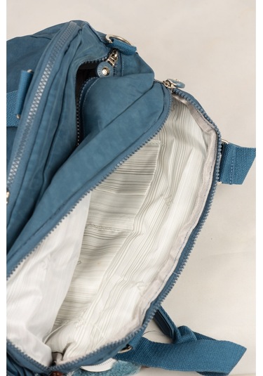 571 Krinkıl/klinkır Su Geçirmez İthal Kumaş Çok Gözlü Anne Okul Postacı El Omuz Çantası Mavi 9-5c Mavi