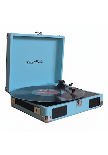 Record Master Rm-311 Pikap - Tüm Plaklar İle Uyumlu- Power Banklere Bağlanarak Kullanılabilme Mavi