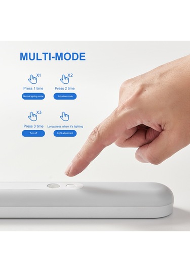 Yifomall 30cm Akıllı Led Lamba, Vücut Algılama, Kablosuz Şarjlı, Manyetik, Soğuk Beyaz Işık, Mutfak Ve Dolap Için Beyaz