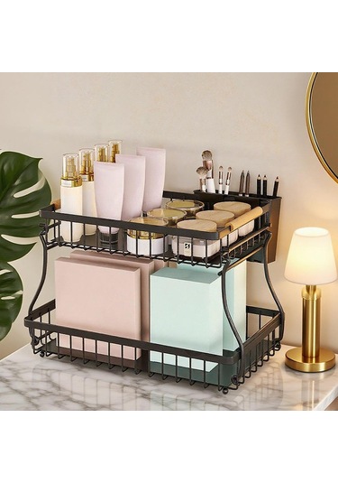 Suntek 2 Katlı Meyve Sepeti Yerden Tasarruf Sağlayan Büyük Siyah