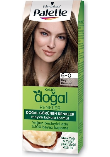Palette Kalıcı Doğal Renkler Saç Boyası 6 - 0 Koyu Kumral X 3 Adet
