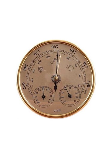 Moly Altın 128mm Mekanik Hava İstasyonu - Baro, Termo, Higro İle Basınç, Sıcaklık Ve Nem Ölçümü