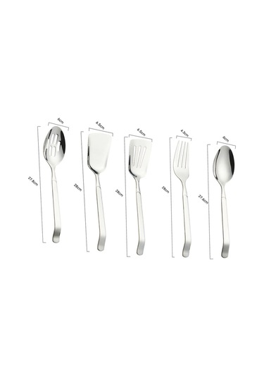 5 Parça Yemek Takımı Çatal Bıçak Takımı Gümüş Diğer