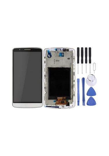Cbtx Lg G3 / D850 / D851 / D855 / Vs985 Beyaz Uyumlu Lcd Ekran + Çerçeveli Dokunmatik Panel