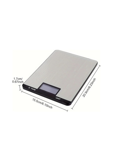 Fastbuy 1 Adet Gümüş Paslanmaz Çelik Taşınabilir Elektronik Mutfak Terazisi, 100 Gr Hassas Ölçüm Ev Tipi Gümüş