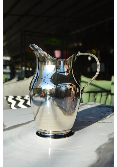 Bakır Sürahi Antalya Model Gümüş Renk