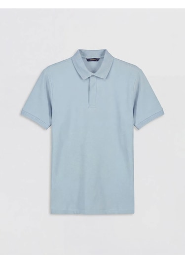 Lc Waikiki Mavi Polo Yaka Standart Fit Erkek Tişört