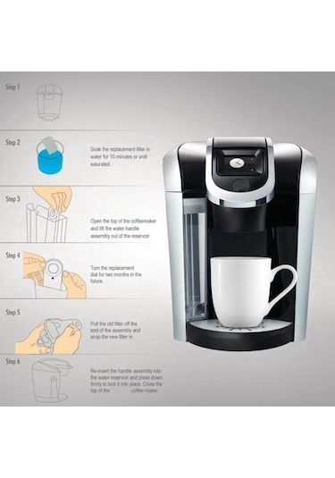 Metabagua Bwf100 Makinelerine Uyumlu 6'lı Paket Kömür Filtreleri, Espresso Makinesi Su Filtresi Değişimleri Xa9gje Beyaz