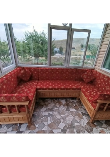 Geleneksel Ahşap Sedir Takımı Model 66 Renkli