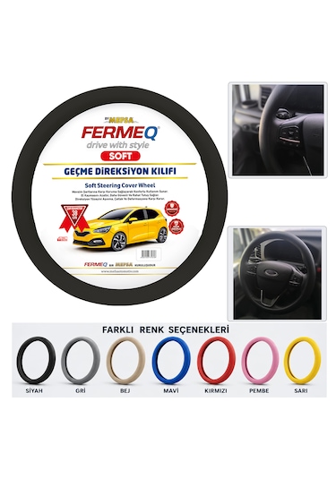 Direksiyon Kılıfı Geçme 38cm Soft Dkg001 Fermeq SİYAH