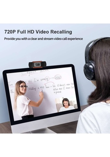 Fortunelane 720p Hd Usb Web Kamerası, Dahili Gürültü Azaltıcı Mikrofona Sahip, Pc İçin Sürücü Gerektirmeyen, Dış Kaméra