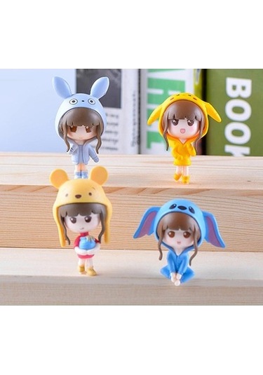 Lijinxu 4 Adet Bahçe Minyatür Heykelcik El Sanatları Mikro