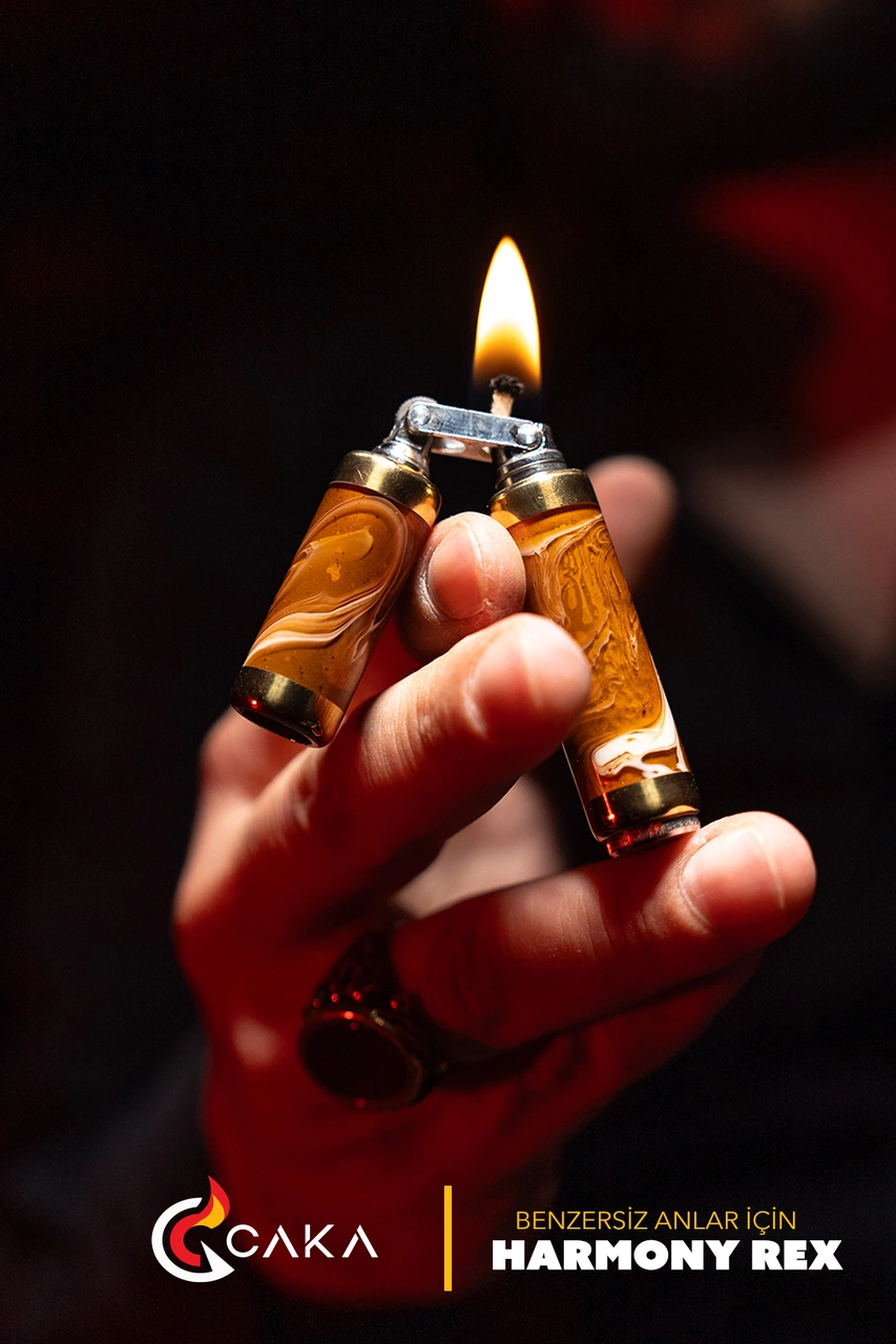 Caka Lighter Harmony Rex Kahve Benzinli Çakmak Kahverengi