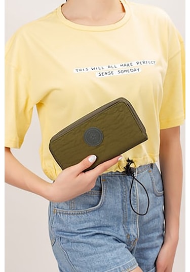 Bizoon 6001 Su Geçirmez Krınkıl Kumaş Kadın Portföy Cüzdan