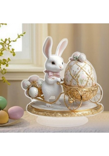 Lijinxu 2d Paskalya Tavşanı Dekoru Bahçe Tabelası Dolap 20cmx20cm