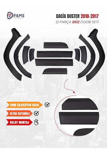 Dacia Duster Uyumlu 2010-2017 Dodik Seti 12 Parça Düz Baskısız
