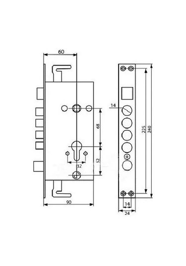 Leksa Çin Kapısı İçin Kilit 2524 Otomatik Sağ 144054591 Zirveli