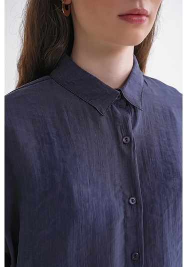4667 Kadın İnce Oversize Modal Gömlek Lacivert Lacivert 4667 Kadın İnce Oversize Modal Gömlek Lacivert Lacivert