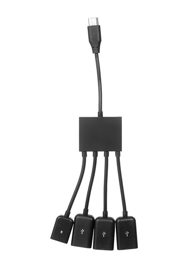 Maiyame Type-c Otg 3usb2.0 Arayüzü + Güç Kaynağı Arayüzü Çeşitli Ekipmanlara Uygun Tak Ve Çalıştır Taşınabilir Ve Küçük Siyah