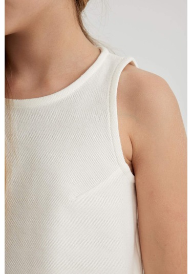 Defacto Kız Çocuk Kolsuz Bluz Pantolon 2'li Takım C0871A824SPER233 Ekru