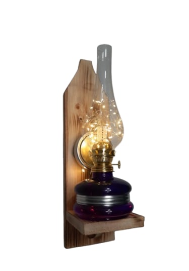 Nostajik Peri Ledli Gaz Lambası Aplik Mor