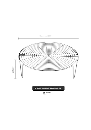 Youtek 304 Paslanmaz Çelik Yüksek Ayaklı Buhar Tepsisi - 24cm, Fırında, Mikrodalga Ve Sauté İçin Ev Ofisi Mutfak Gereci Diğer