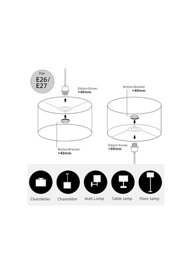 Masa Lambası Ve Zemin Lambaları İçin Modern Yuvarlak Davul Işık Gölgesi Retro Mandala Kolye Abajurları Diğer