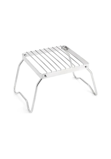 Açık Paslanmaz Çelik Soba Tutucu Kamp Taşınabilir Katlanır Mini Metalik