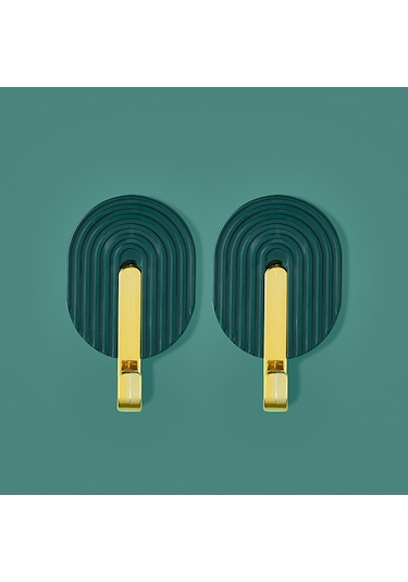 Geeroyoo Yeşil Yeşimli 2 Adet Abs Materyal Süper Yapışkan Duvar Kanca - Banyo, Mutfak, Kapı Arkasında Kullanıma Uygun, Havlu, Çanta, Giyecek Asma İçin Delme Yok Kurulum Koyu Yeşil