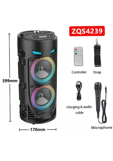 Junglee ZQS4239 Karaoke Mikrofonlu Bluetooth 5.0 Hoparlör