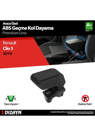 S-Dizayn Renault Clio 5 Kol Dayama Kolçak Geçmeli ABS Siyah 2019