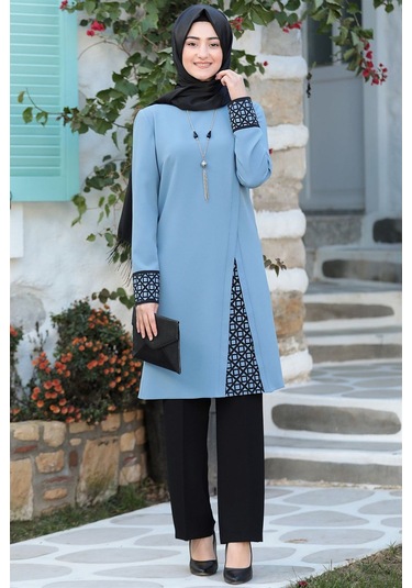 Asya Tesettür Takım Mavi Mavi