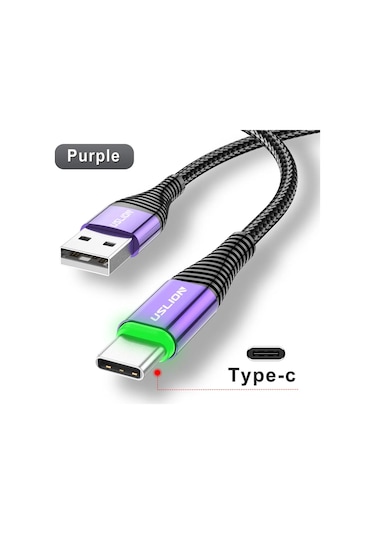 Uslıon Hızlı Şarj Kablo 3a Usb-c Ve Mikro Usb Samsung Uyumlu Xiaomi Huawei İçin Chınamavi1.5m