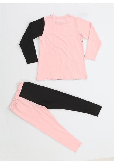 Xo Kalpli Kız Çocuk Tunik Takım-pembe - Siyah Pembe - Siyah