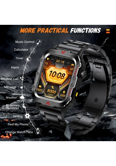 Myinkai 2025 Yeni Spor Akıllı Saat (İthalatçı Garantili) Bluetooth Konuşma Led El Siyah