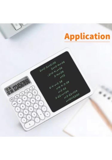 Çok Amaçlı Digital Hesap Makinesi Lcd Ekran Yazma Tableti Ofis Okul İçin Silinebilir El Yazısı Not D Beyaz
