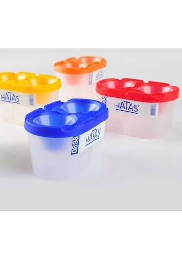 Hatas Fırça Temizleme Kabı 2 Bölmeli Eko 0898