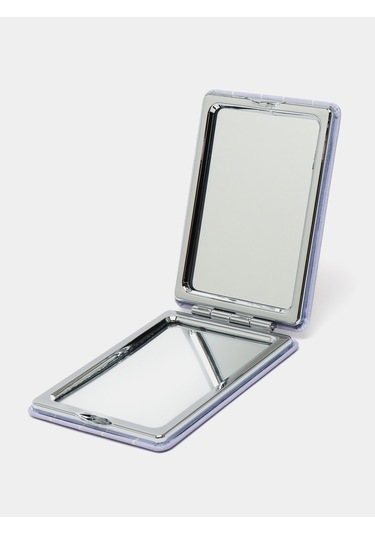 Gigi Panda Kahve Kalplar Kalp Desenli Pırıltılı Katlanır Dikdörtgen Makyaj Aynası