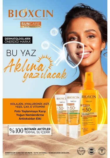 Bioxcin Sun Care Spf 50 Çok Yüksek Korumalı Güneş Kremi 50 ml Kuru Ve Normal Cilt - Kolajen Hyaluronik Asit