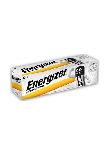 Energizer Industrial Lr20 Alkalin Büyük Boy D Pil 12'li
