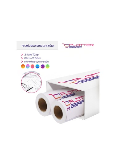 PlotterSarf® Pkop Ozalit Aydınger Kağıdı 112gr Rulo 62cmx150mt 2
