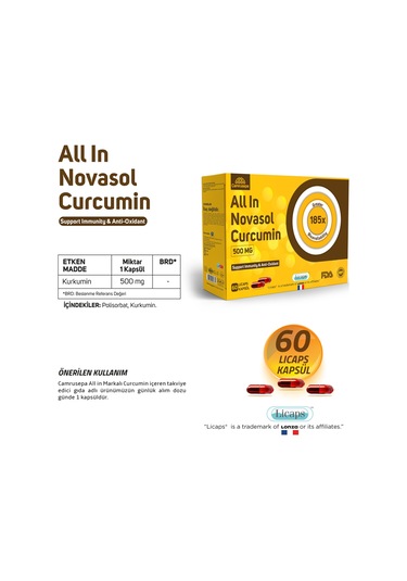 Camrusepa All In Novasol Curcumin 60 Kapsül