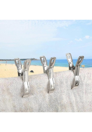 Banyo Havluları İçin Paslanmaz Çelikten Büyük Çamaşır Mandalları Şezlonglar İçin Büyük Çamaşır Mandalları D Diğer